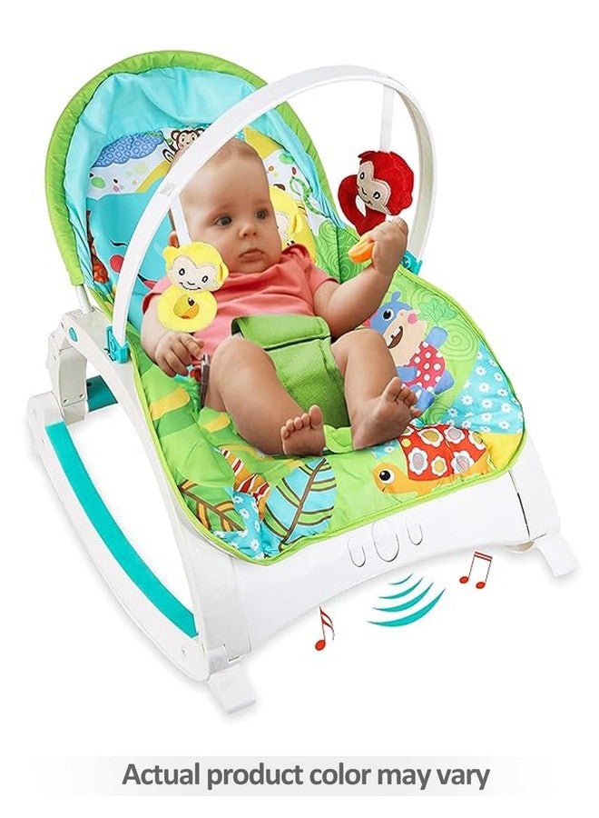 MVM Enterprise Premium Newborn to Toddler 2 in 1 Portable Baby Rocker with Food Tray Music Vibration & Toys BIS Certified Multi-Functional Adjustable backrest Recliner Feeding Chair (Giraffe Green) (1 pcs) - Image 2